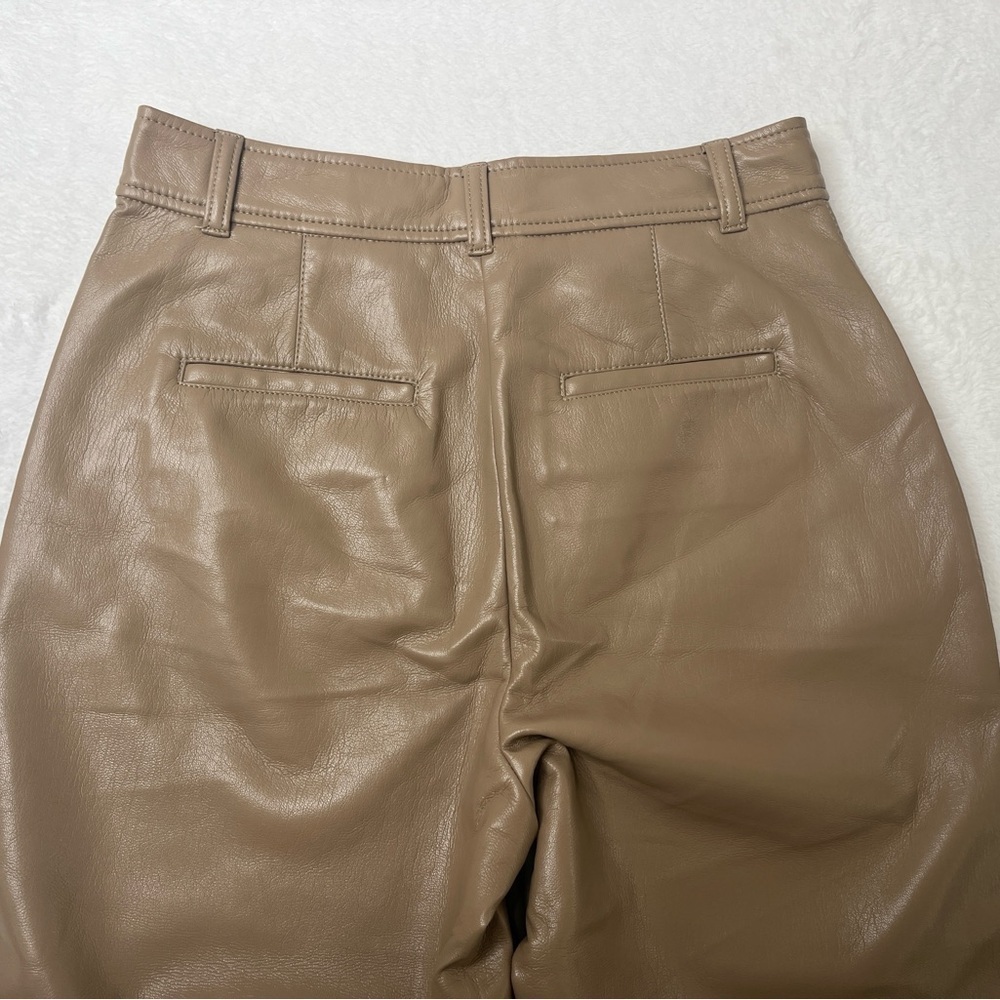 Babaton Aritzia Camel Faux Leather Command Cropped Slacks Sz 6 Chic Office Work - Picture 13 of 15